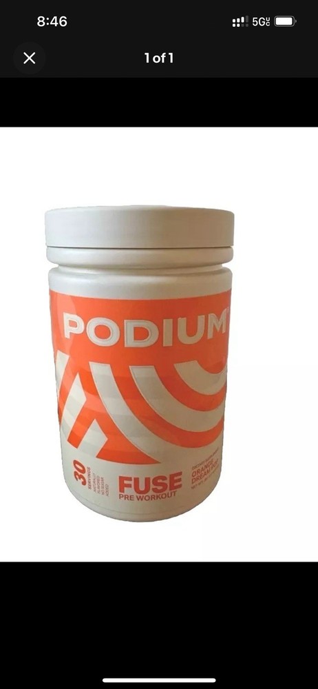 PODIUM FUSE Pre Workout – Orange Dream Pop (30 Servings) exp 6/2025