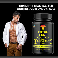 Total Test- Bodybuilding & Men’s Health Support- 4 Bottles- 360 Capsules