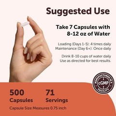 Creatine Monohydrate 5000mg 500 Capsules Pure Keto Non-GMO