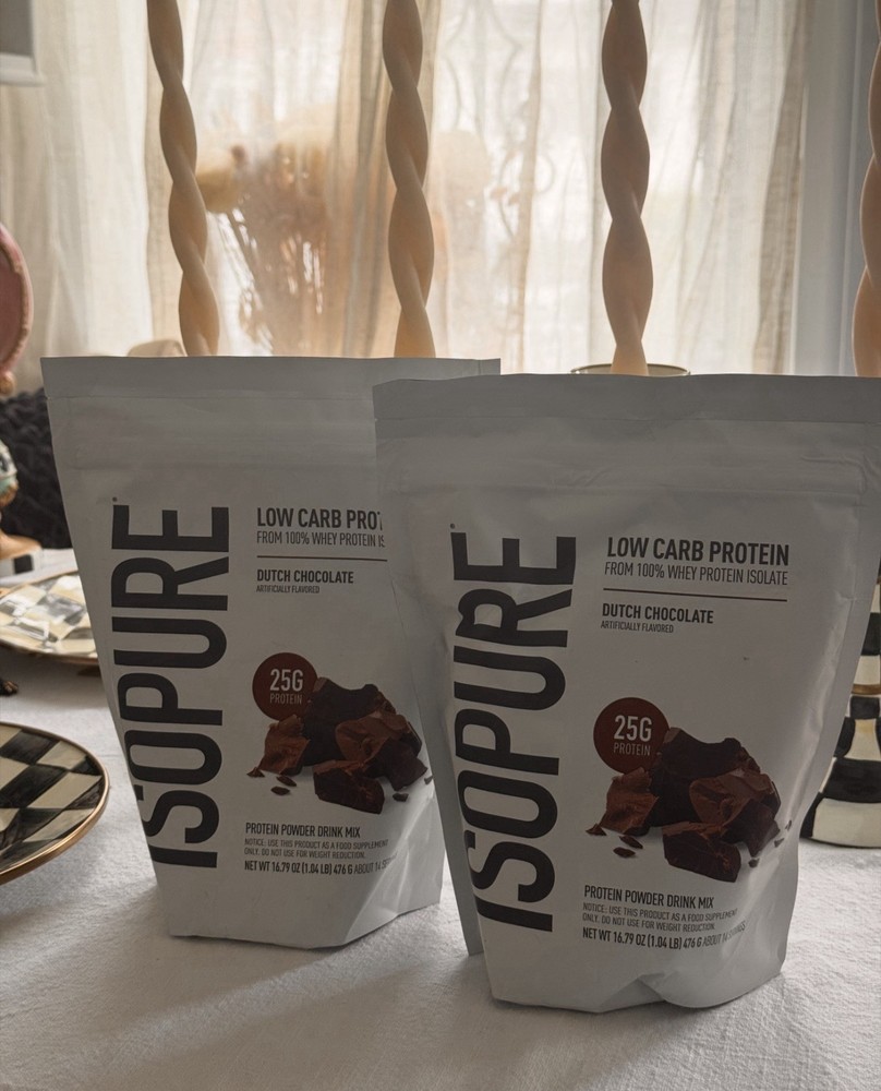 Isopure Low Carb Protein Powder Dutch Chocolate, 1.04LB Bag Lot Of 2 Exp 2027