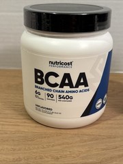 (2x) Nutricost BCAA Powder 90 Servings (Unflavored) – 6000mg Per Serving Exp4/28