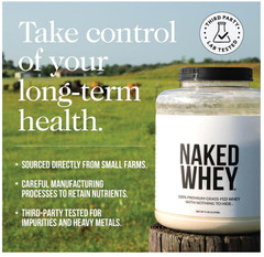 Naked Whey Vanilla Protein 24Sv Grass Fed NSF Gluten Free