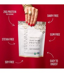 Truvani Vegan Pea Protein Powder Vanilla 20g Organic Plant Based Serving Keto