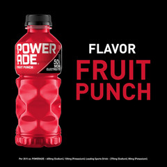 Powerade Fruit Punch, Electrolyte Enhanced Sports Drink, 20 Fl Oz Bottles, 8 Pac