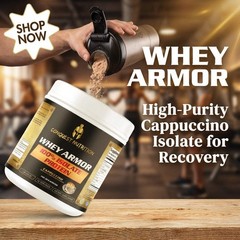Conquest Whey Armor 100% Whey Isolate Protein Cappuccino 1lb Muscle Recovery