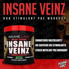 Psychotic Pre Workout Insane Veinz Fruit Punch 35 servings 5.2 ounces