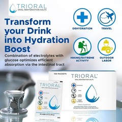 TRIORAL Electrolyte Powder Oral Rehydration Salts Hydration 100-Pack