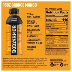Sports Drink, Orange Mango, Electrolyte Drink Hydration, 16 Fl Oz Bottles (12 Pa