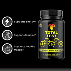 Total Test- Bodybuilding & Men’s Health Support- 5 Bottles- 450 Capsules
