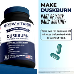 DuskBurn Night Time Fat Burner – Sleep & Burn from Dusk to Dawn – 60 Capsules