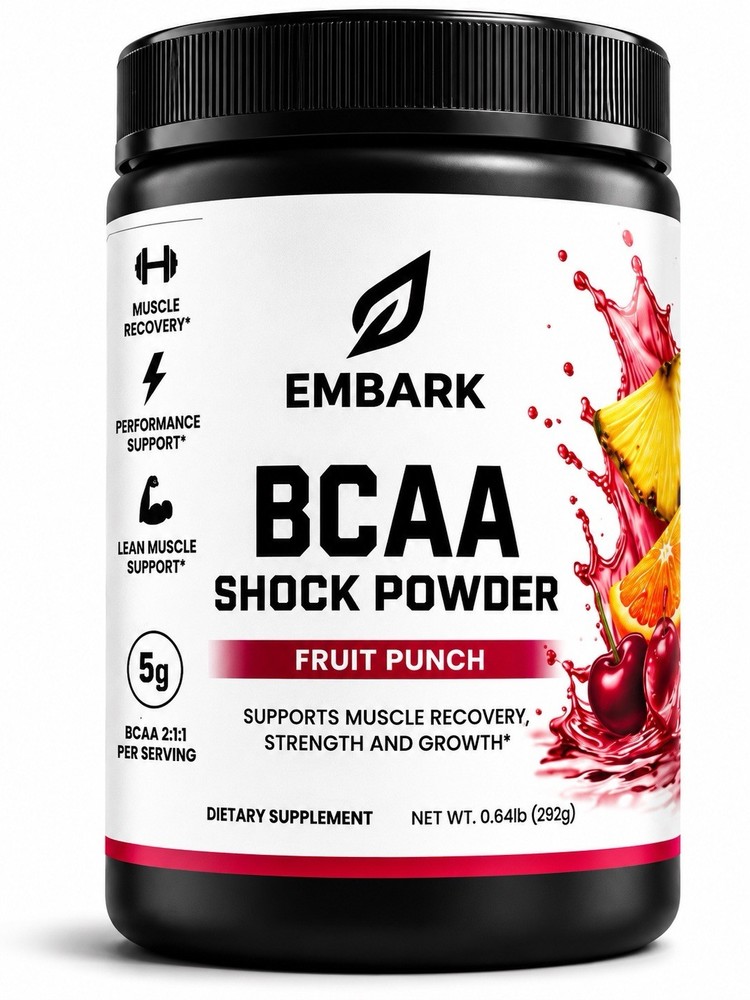BCAA Powder 2:1:1 Fruit Punch, Muscle Recovery & Lean Muscle Support 292g