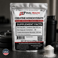 Creatine Monohydrate 200 Mesh (5g) Pure Dual Health Bulk Supplements Strength