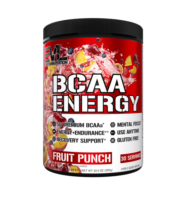 Evlution Nutrition BCAA Powder for Pre Workout & Muscle Recovery, 30 Servings Fr