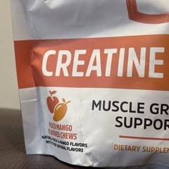 Zhou, Creatine Chews, Muscle Growth Support, Peach Mango, 60 Chews, EXP 12/2026
