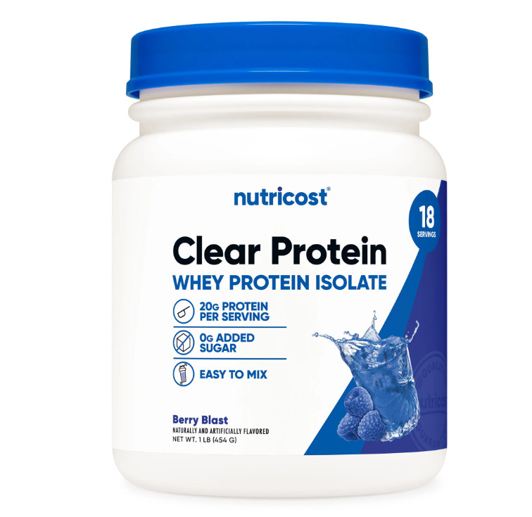 Nutricost Clear Whey Isolate Berry Blast 20g Protein 1LB