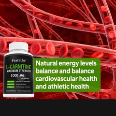 L-Carnitine – 1000mg Maximum Strength – Boost Metabolism and Heart Health