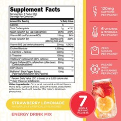 TransformHQ Boost Shot Powder Stick Packets, Strawberry Lemonade Energy – 7 Pack