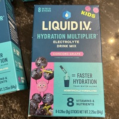 4 Pk- LIQUID IV Concord Grape Tropical Punch Kids Hydration Mix 11/26+