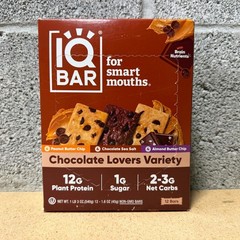 IQBAR – Chocolate Lovers Variety – 12 Count – Vegan Energy Bars – High-Fiber