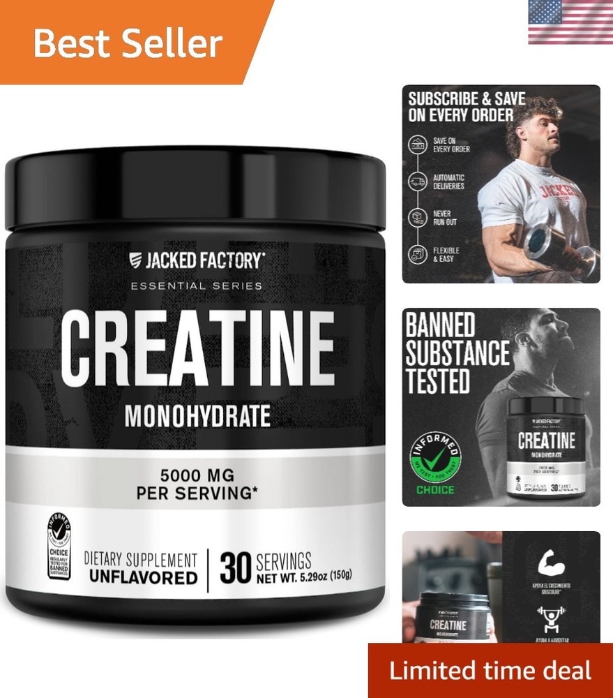 Jacked Factory Creatine Monohydrate 150g – Supplement for Muscle Growth