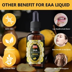 EAA Liquid Drops Amino Acid & Liver Support w/ B6 Zinc 2oz Non-GMO Vegan