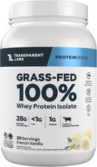 Transparent Labs Grass-Fed Whey Protein 30 Servings (Pack of 1), No Color