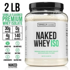 Naked Vanilla Whey Isolate Protein, Grass-Fed, 24 Servings