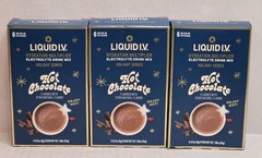 3x LIQUID I.V. HYDRATION MULTIPLIER HOT CHOCOLATE HOLIDAY SERIES EXP 8/27