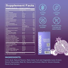 EcoDrink Multivitamin Energy Powder Drink Mix – Electrolytes Antioxidants Nutri