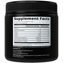 SEALFIT Creatine and Colostrum Powder – 5g Creatine Monohydrate + 1000mg Gras…