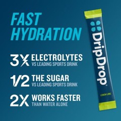 Dripdrop Hydration, Lemon Lime Electrolyte Non-Gmo Gluten Free, Vegan 32 Sticks