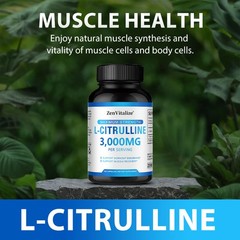 L-Citrulline 3000mg,30/60/120 Caps-Gluten Free&Non-GMO balances muscle strength