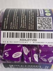 HAPPYUMMMM D3 & K2 SOFTCHEWS BLUEBERRY (60) SUGAR & GLUTEN FREE SUPPLEMENTS