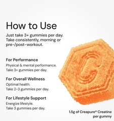 Create Creatine Monohydrate Gummies Orange & Watermelon – 2 Month supply (180)