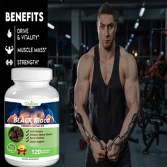 Black Maca Capsules | 30 To120 | Red, Yellow, Black Maca | Enhance Endurance