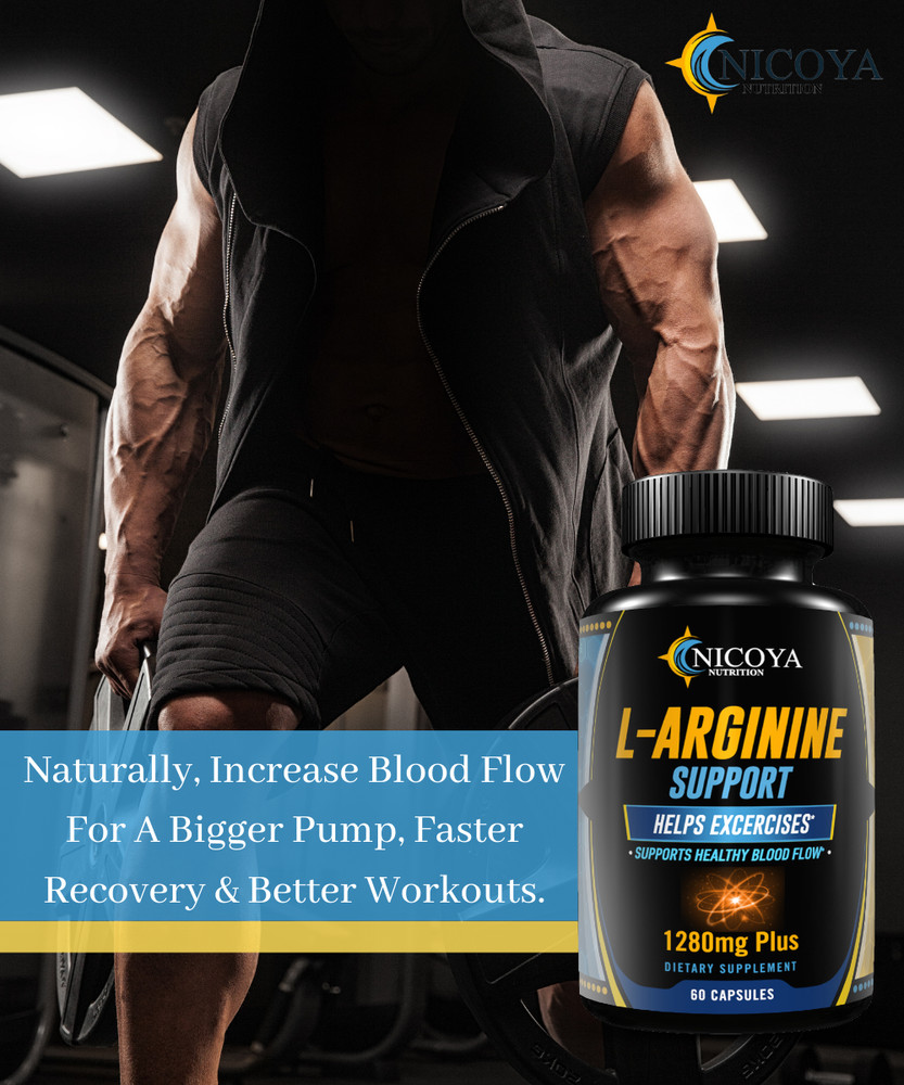 L-Arginine, Nitric Oxide Pre Workout Booster Muscle Building & Energy Supplement