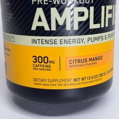 OPTIMUM NUTRITION Pre-Workout Amplifier, Citrus Mango 13.4oz 20 Servings BB 11/2