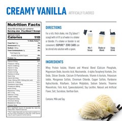 Zero Carb Protein Powder, Creamy Vanilla, 4.5 lb (2.04 kg) FAST SHIP ⚡️🚚