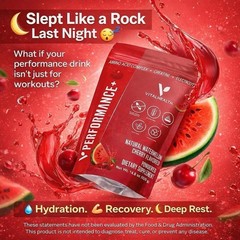 VitalHealth Watermelon Cherry Powder, Amino Acids, Creatine, Hydration, Vegan, …