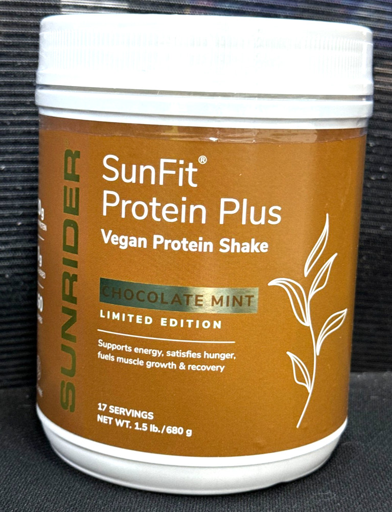 (1.5 LBS) SunRider SunFit Vegan Protein Shake CHOCOLATE MINT powder fiber 9/2027