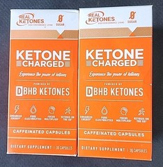 2 Boxes: Real Ketones D-BHB Capsules Charged 30 Caps ea. (Exp. 2/2027