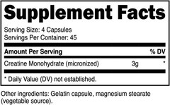 GMP Certified Creatine Monohydrate 3,000 mg – 180 Capsules for Serious Athletes