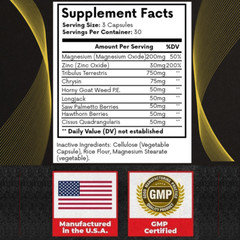 TestMax – Testosterone Booster – 2 Bottles – 180 Capsules