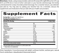 Keto-Friendly 100% Whey Protein – 20g Sugar-Free Chocolate, Gluten Free Delight