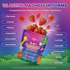 Magnesium Complex 12 in 1 Magnesium Gummies ~ 700mg ~ Glycinate, Citrate & More