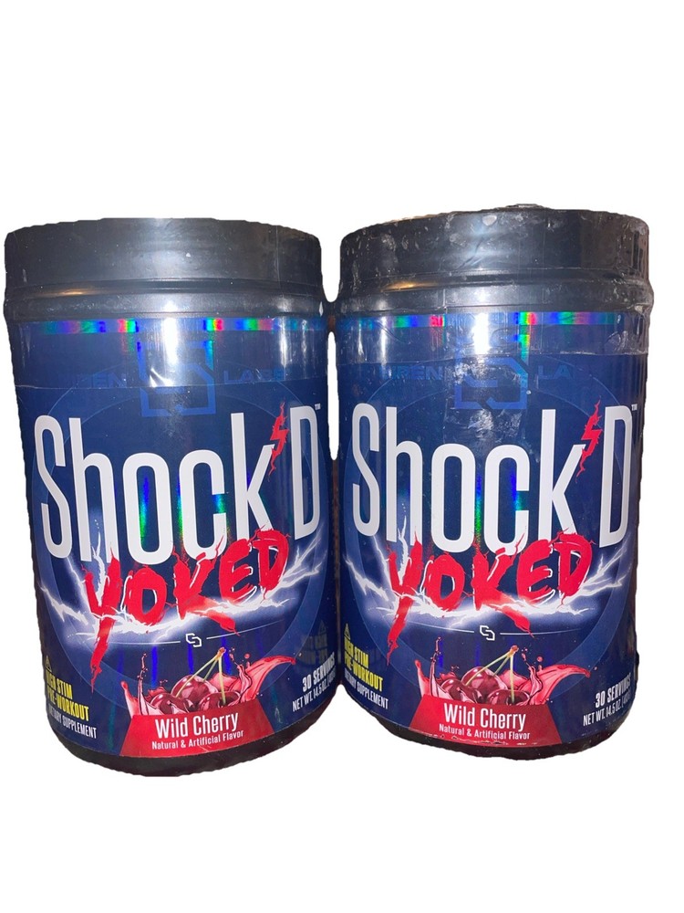 2x Siren Labs Shock’D YOKED High Stim Pre-Workout – Wild cherry 60 Servings