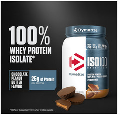 Dymatize ISO100 Whey Protein Powder Isolate, Chocolate Peanut Butter, 25g of Pro