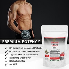 Tribulus Terrestris Extract 96% Saponins Puncture Vine Organic Non GMO 100g