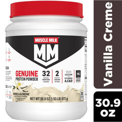2 Pack Muscle Milk Genuine Protein Powder, Vanilla, 32g Protein, 1.9lb, 30.9oz