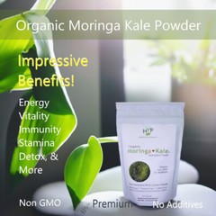 ORGANIC MORINGA & KALE POWDER COMBO – Energy Endurance Vitality – 4 oz Pure